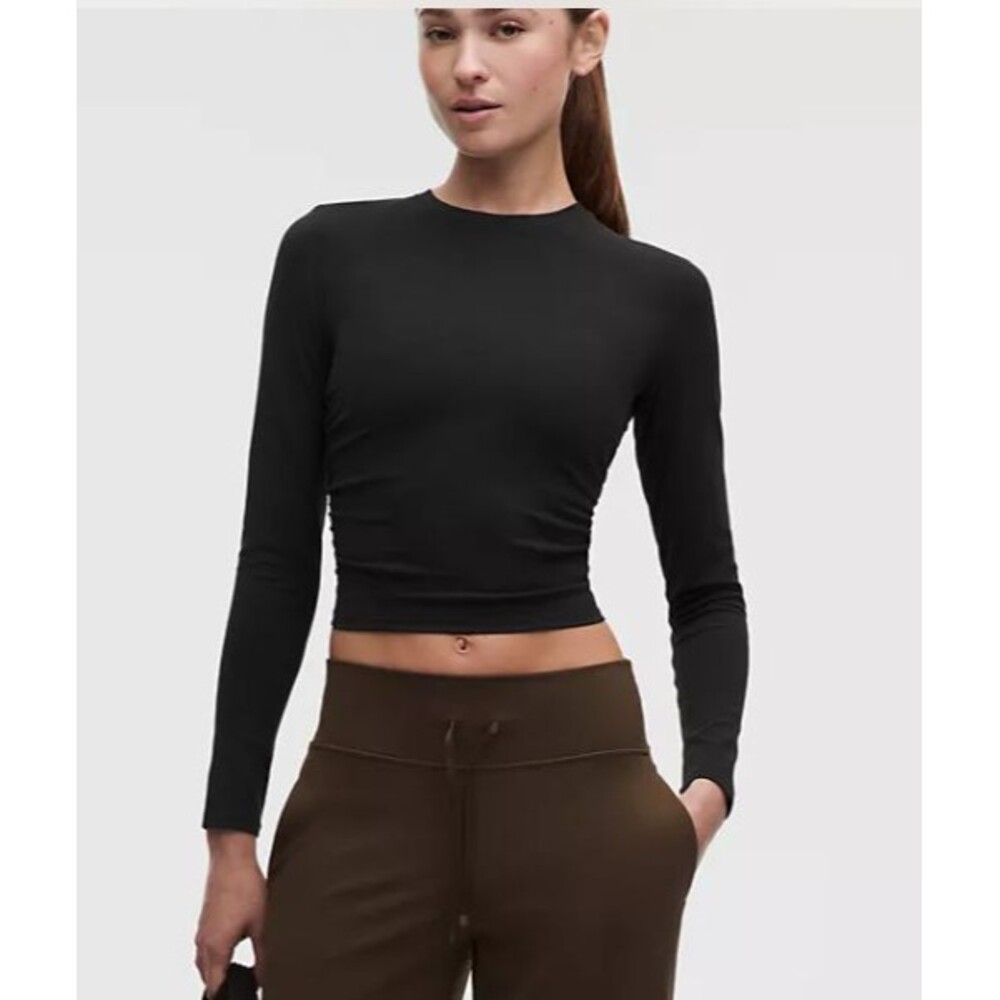 LULULEMON All It Takes Back-Twist LS *Silky Crew Neck Stretch Black 6